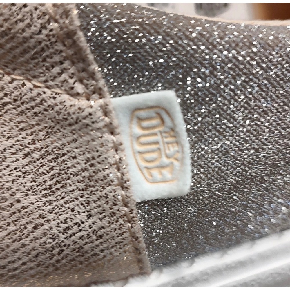 Hey Dude Wendy Shoes Women Size 6 D Silver New Sparkling Glitter Slip On Loafers - Picture 8 of 11